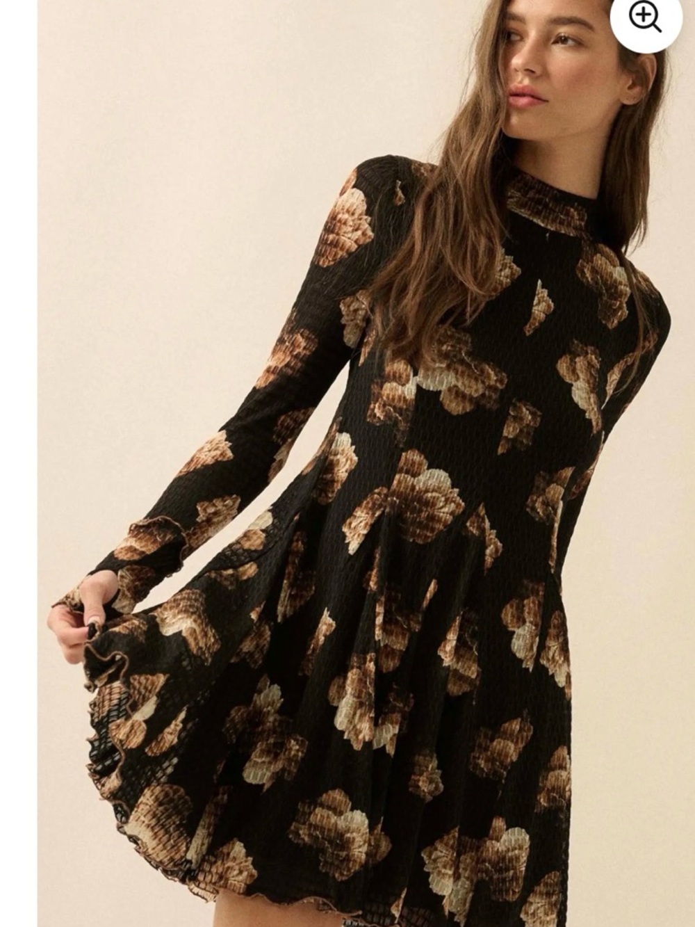 Sweet Bouquet Floral Honeycomb Mesh Mini Dress